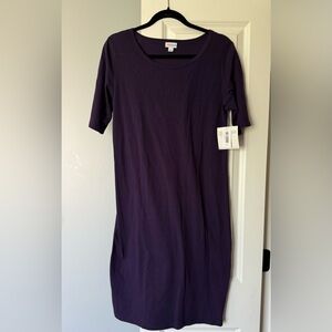 NWT Lularoe Julia dress. Size L / Large. Solid purple.